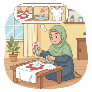 بتطبيق معجون الأسنان على بقعة المناكير